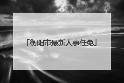 衡阳市最新人事任免