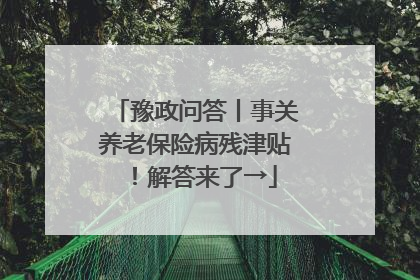 豫政问答丨事关养老保险病残津贴！解答来了→