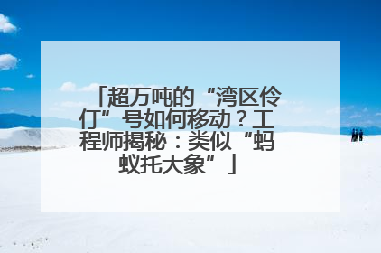 超万吨的“湾区伶仃”号如何移动？工程师揭秘：类似“蚂蚁托大象”