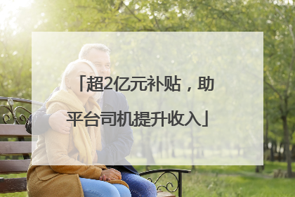 超2亿元补贴，助平台司机提升收入