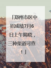 郑州市区中招成绩7月6日上午揭晓，三种渠道可查！