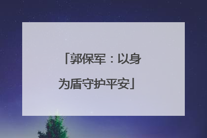 郭保军：以身为盾守护平安