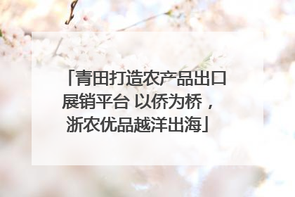 青田打造农产品出口展销平台 以侨为桥，浙农优品越洋出海