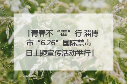 青春不“毒”行 淄博市“6.26”国际禁毒日主题宣传活动举行