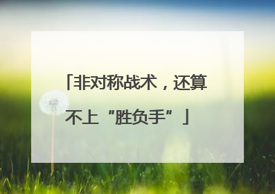 非对称战术，还算不上“胜负手”