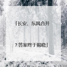 长安、东风合并？答案终于揭晓