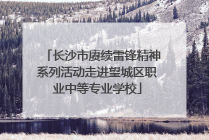 长沙市赓续雷锋精神系列活动走进望城区职业中等专业学校