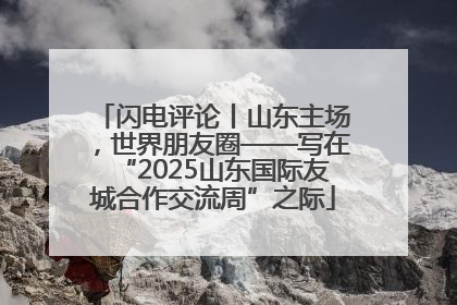 闪电评论丨山东主场，世界朋友圈——写在“2025山东国际友城合作交流周”之际