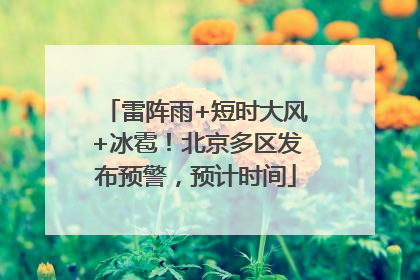 雷阵雨+短时大风+冰雹！北京多区发布预警，预计时间