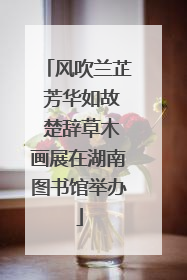 风吹兰芷 芳华如故 楚辞草木画展在湖南图书馆举办