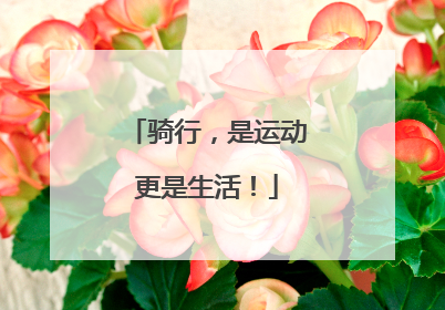 骑行，是运动更是生活！