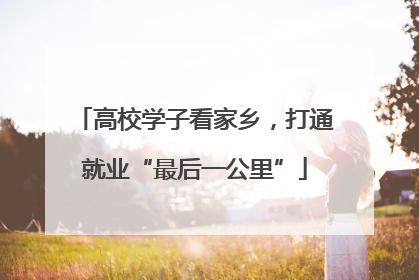 高校学子看家乡，打通就业“最后一公里”