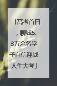 高考首日，聊城5.3万余名学子自信迎战人生大考