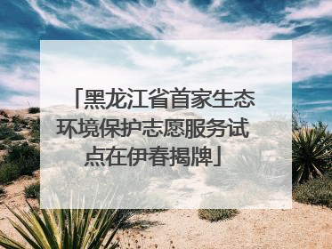 黑龙江省首家生态环境保护志愿服务试点在伊春揭牌