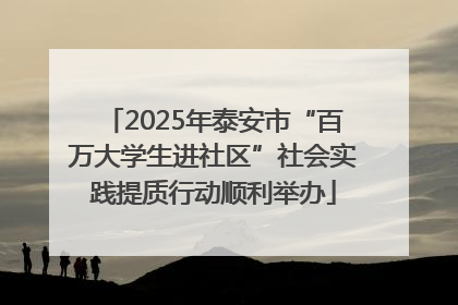 2025年泰安市“百万大学生进社区”社会实践提质行动顺利举办