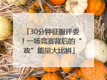 30分钟征服评委！一场竞赛背后的“政”能量大比拼
