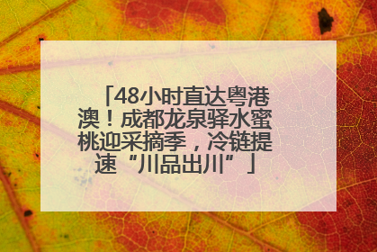 48小时直达粤港澳！成都龙泉驿水蜜桃迎采摘季，冷链提速“川品出川”