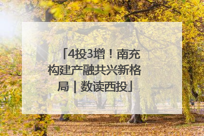4投3增！南充构建产融共兴新格局｜数读西投