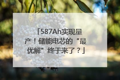 587Ah实现量产！储能电芯的“最优解”终于来了？