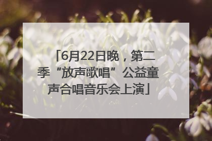 6月22日晚，第二季“放声歌唱”公益童声合唱音乐会上演